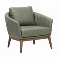 Fauteuil 78 x 82 x 86 cm en cuir synthétique vert olive style moderne