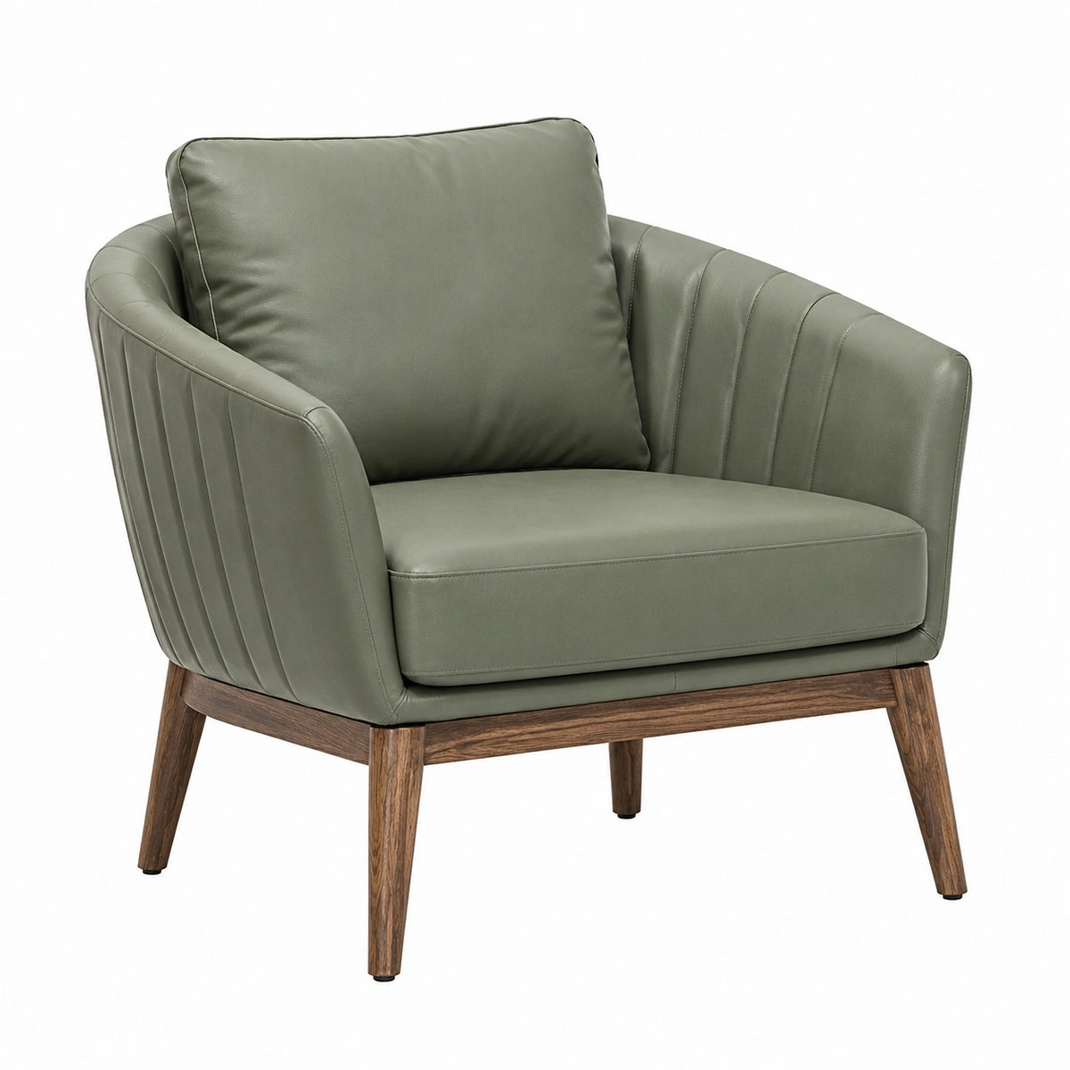 Fauteuil 78 x 82 x 86 cm en cuir synthétique vert olive style moderne