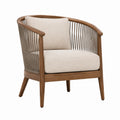 Fauteuil 76 x 72 x 78 cm bois brun et cordage beige style contemporain