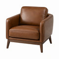 Fauteuil 82 x 86 x 84 cm revêtement aspect cuir brun style contemporain