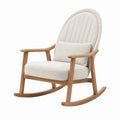 Fauteuil à bascule 70 x 92 x 102 cm en bois beige avec revêtement bouclé