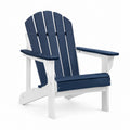 Fauteuil de jardin Adirondack 80 x 85 x 98 cm en bois bleu marine et blanc avec accoudoirs