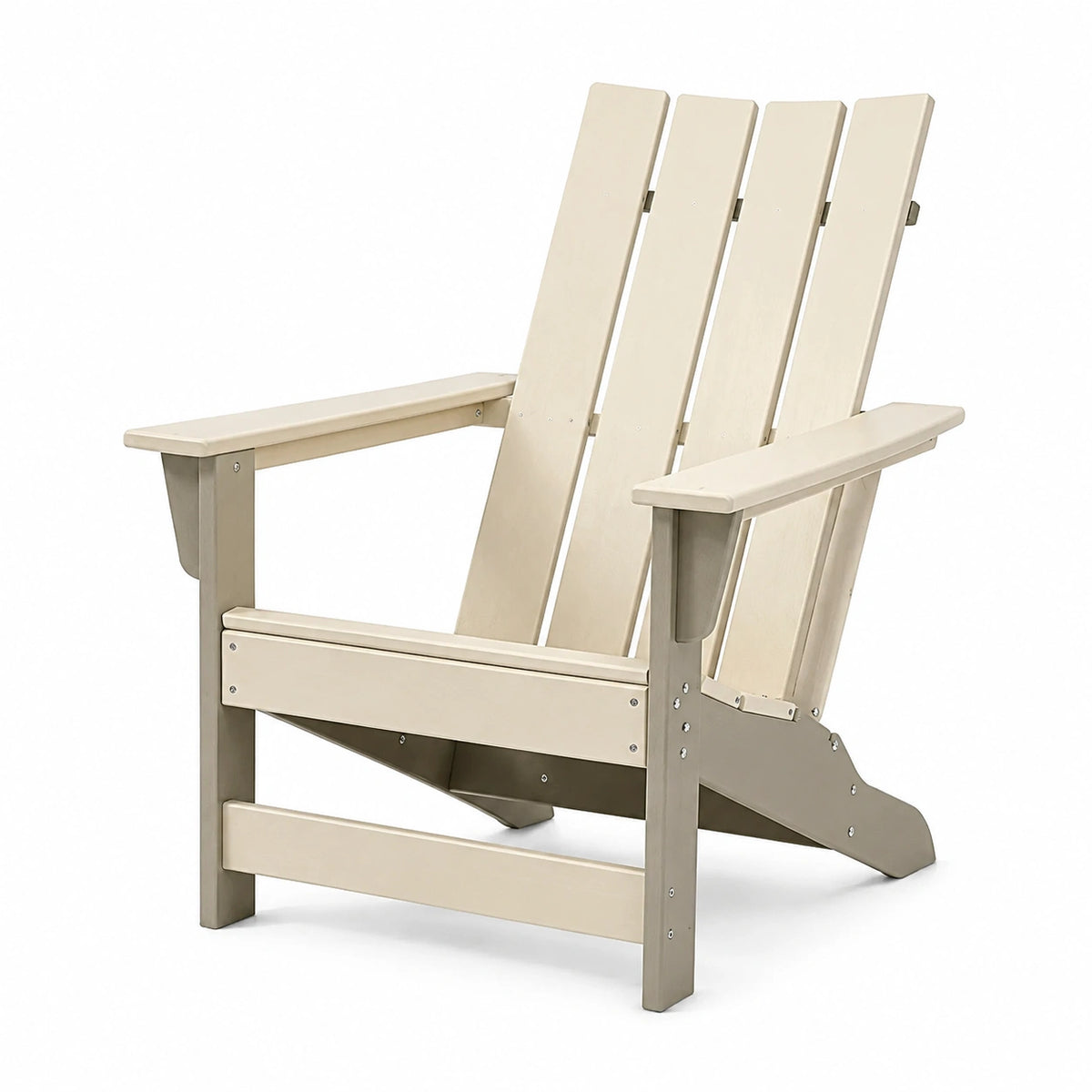 Fauteuil de jardin Adirondack 83 x 76 x 98 cm en bois beige à dossier à lattes