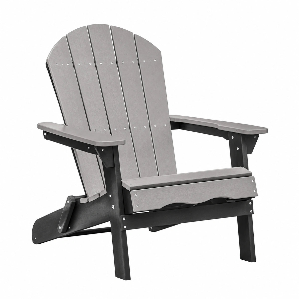 Fauteuil de jardin Adirondack pliant 83 x 79 x 98 cm en plastique gris noir