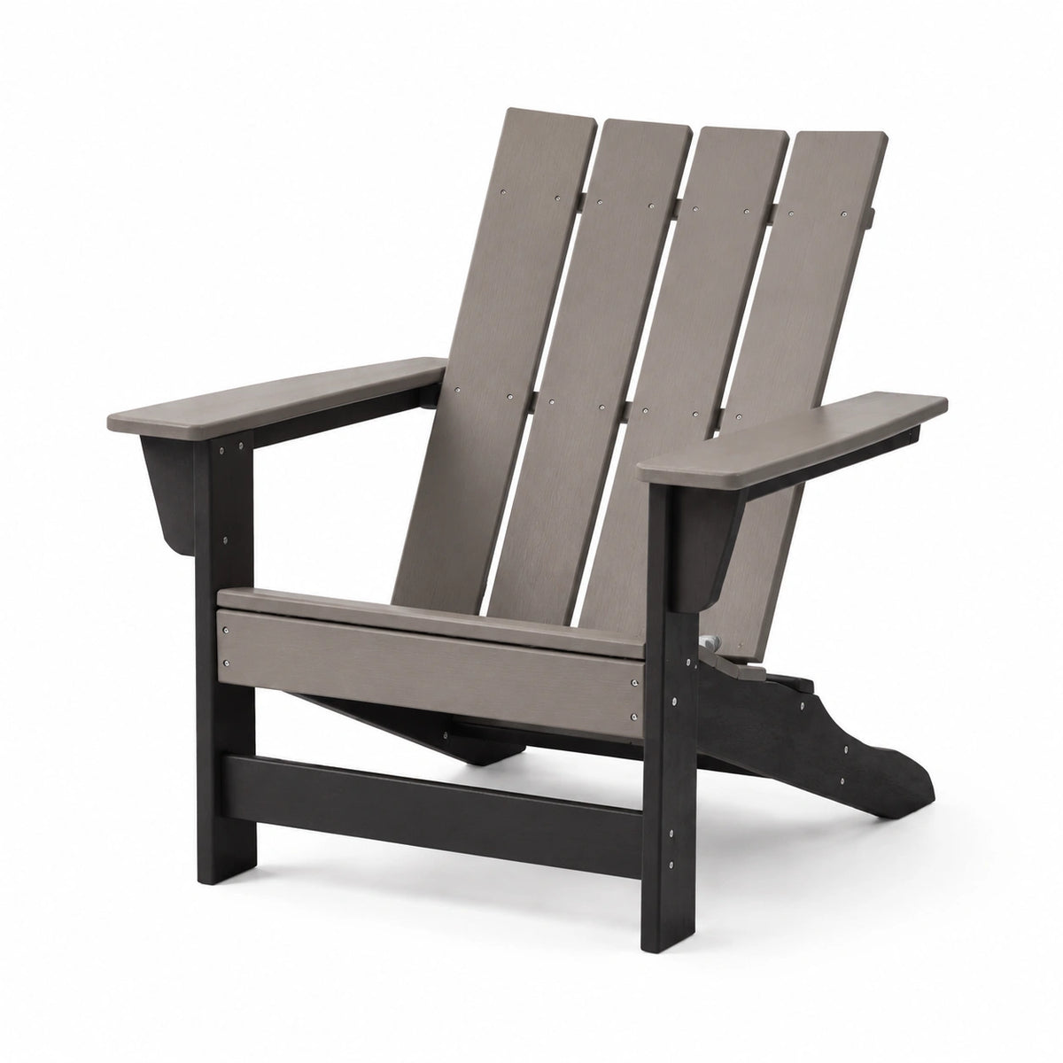 Fauteuil de jardin Adirondack 83 x 79 x 98 cm en plastique gris et noir pour extérieur