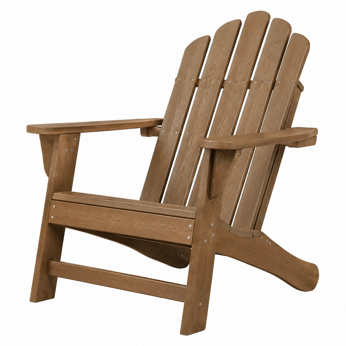Fauteuil de jardin Adirondack 98 x 75 x 92 cm en bois marron à dossier incliné