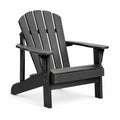 Fauteuil de jardin Adirondack 83 x 80 x 98 cm en plastique noir avec accoudoirs