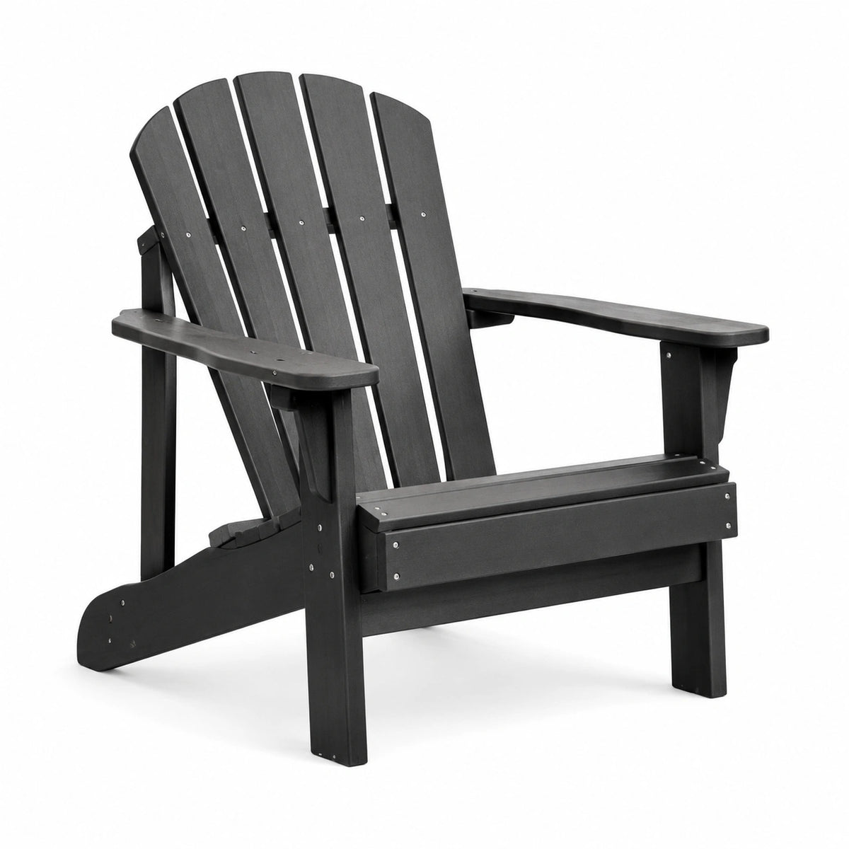 Fauteuil de jardin Adirondack 83 x 80 x 98 cm en plastique noir avec accoudoirs