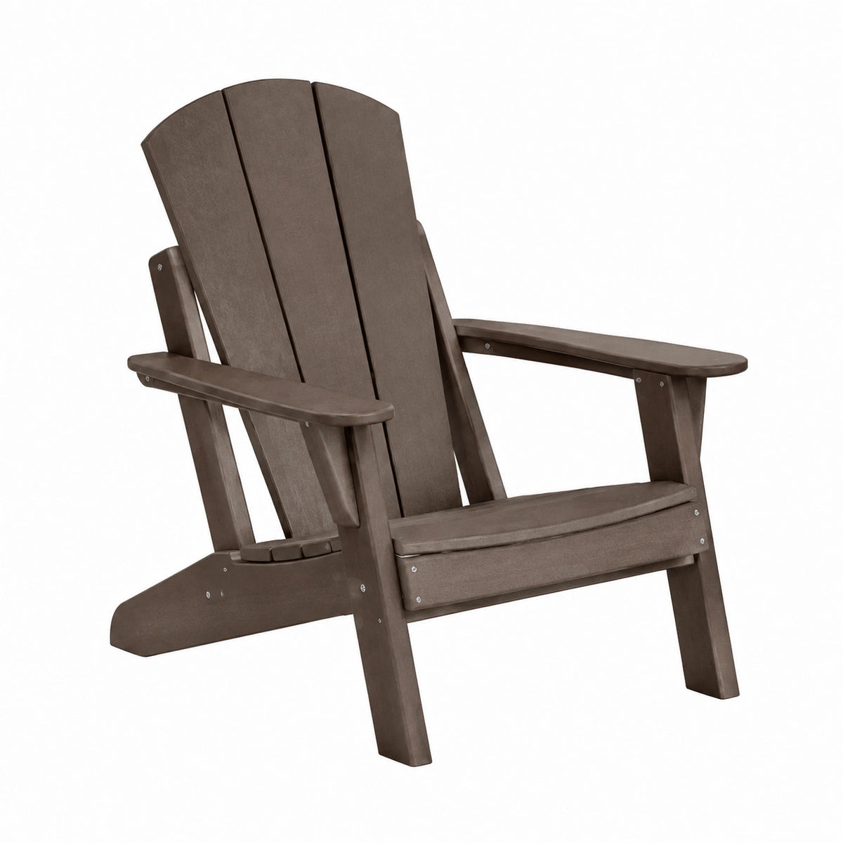 Fauteuil de jardin Adirondack 79 x 83 x 98 cm en plastique brun avec accoudoirs
