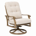 Fauteuil pivotant 76 x 86 x 102 cm en bois brun et tissu beige style classique