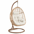 Fauteuil suspendu 105 x 105 x 195 cm en rotin synthétique beige/marron avec support acier style bohème