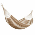 Hamac suspendu 300 x 150 cm en coton beige et marron tressé